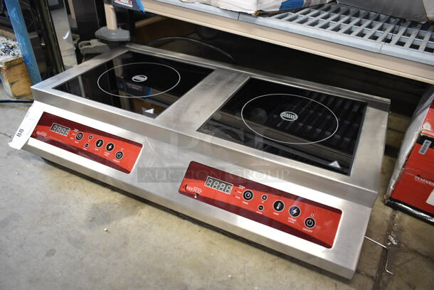 BRAND NEW SCRATCH AND DENT! Avantco 177IC35DB Stainless Steel Double Countertop Induction Range / Cooker. 208-240 Volts, 1 Phase.  - Image 3 of 6