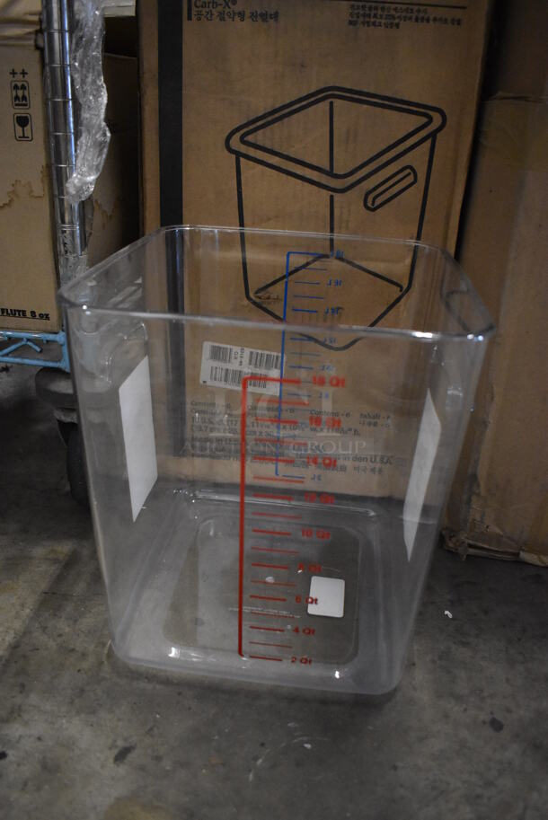 Box of 6 BRAND NEW! Rubbermaid Clear Poly 18 Quart Containers. 13x11.5x12 - Image 6 of 7