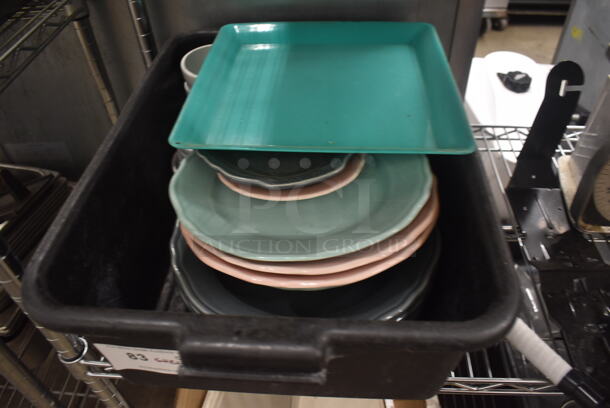 ALL ONE MONEY! Lot of Pink And Blue Dishes, Kitchen Knives With Black Handles, Strainer, Portion Control Scale, AND MORE! Does Not Include Metro Shelf - Image 2 of 3