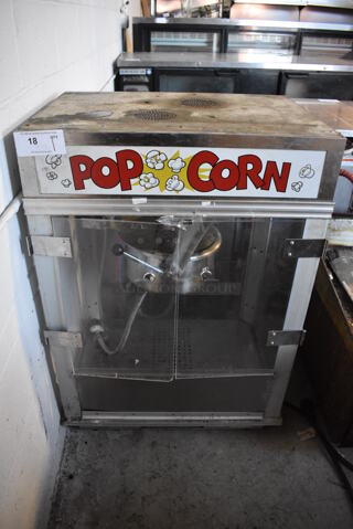 Gold Medal Model 2001ST Metal Commercial Countertop Popcorn Machine Merchandiser. 120 Volts, 1 Phase. 27x21x40. Cannot Test Due To Plug Style