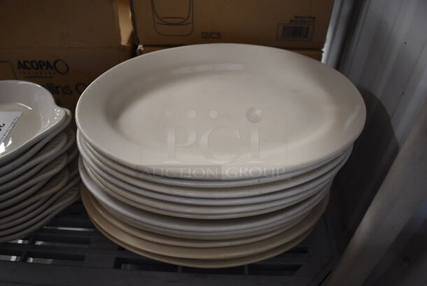ALL ONE MONEY! Lot of 24 Various White Ceramic Plates; 13 Oval Plates and 11 Plates w/ Handles. Includes 8.5x7x1.5 - Image 4 of 4