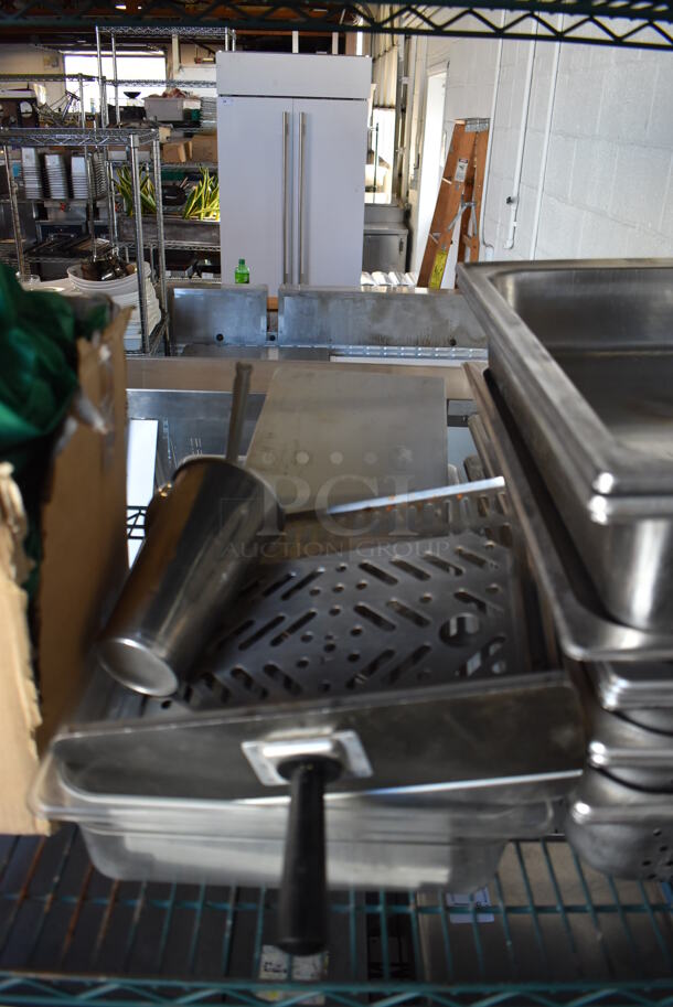 ALL ONE MONEY! Tier Lot of Various Items Including Stainless Steel Drop In Bins and Paper Product - Image 8 of 10