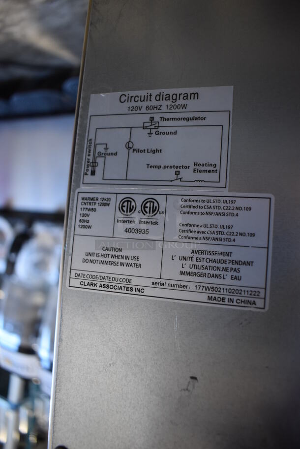 Avantco 177W50 Stainless Steel Commercial Countertop Food Warmer. 120 Volts, 1 Phase. 14.5x23x10. Tested and Working! - Image 4 of 4