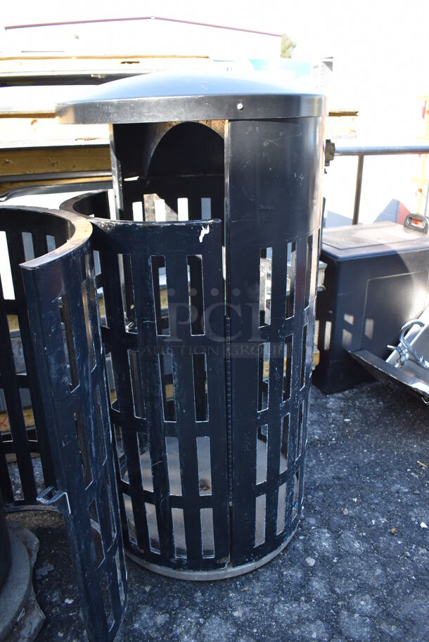 2 Black Metal Trash Can Shells. 22x22x45. 2 Times Your Bid! - Image 3 of 3