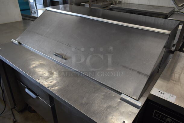 Beverage Air SPED48-18M-2 Stainless Steel Commercial Sandwich Salad Prep Table Bain Marie Mega Top w/ 2 Drawers and Door on Commercial Casters. 115 Volts, 1 Phase. Tested and Powers On But Does Not Get Cold - Image 2 of 7