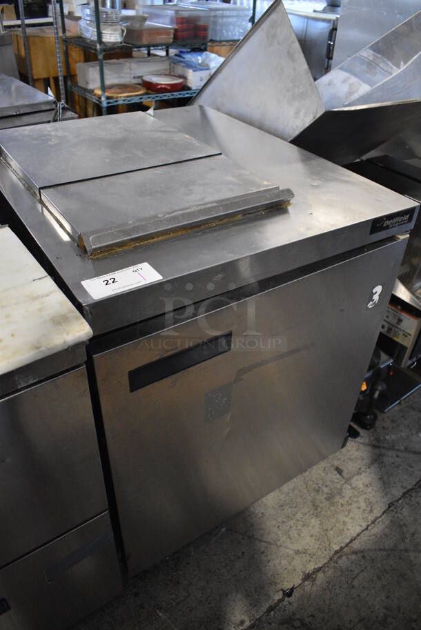 Delfield UC4427N-6M-DD1 Stainless Steel Commercial Prep Table on Commercial Casters. Lid is Sealed Shut. 115 Volts, 1 Phase. 32x32x35. Tested and Does Not Power On - Image 2 of 7