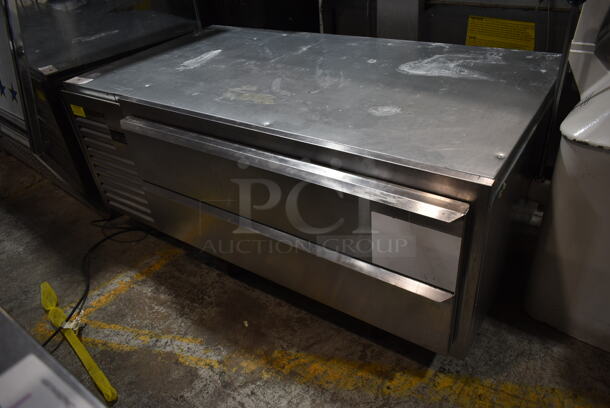 2017 Traulsen TE060HT Stainless Steel Commercial 2 Drawer Chef Base on Commercial Casters. 115 Volts, 1 Phase. Tested and Working!