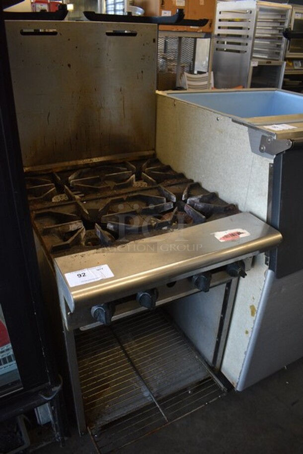 American Range Metal Commercial Propane Gas Powered 4 Burner Range with Undershelf. 24x32.5x56.5. - Image 5 of 6