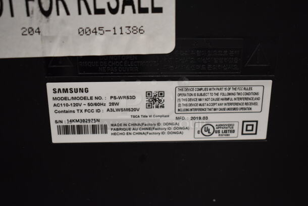 2 Samsung PS-WR53D Subwoofer Speakers. 110-120 Volts, 1 Phase. 8x11.5x14. 2 Times Your Bid! - Image 5 of 5