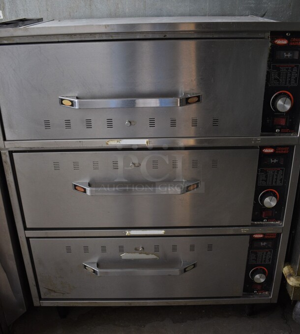 Hatco Stainless Steel Commercial 3 Drawer Warming Drawer. 29x23x35.5. Top Drawer Is Missing Power Cord But Bottom Two Drawers are Tested and Working!