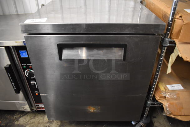 Kelvinator KCUC27F Stainless Steel Commercial Single Door Undercounter Freezer on Commercial Casters. 115 Volts, 1 Phase. 27x30x35. Tested and Working! - Image 1 of 5