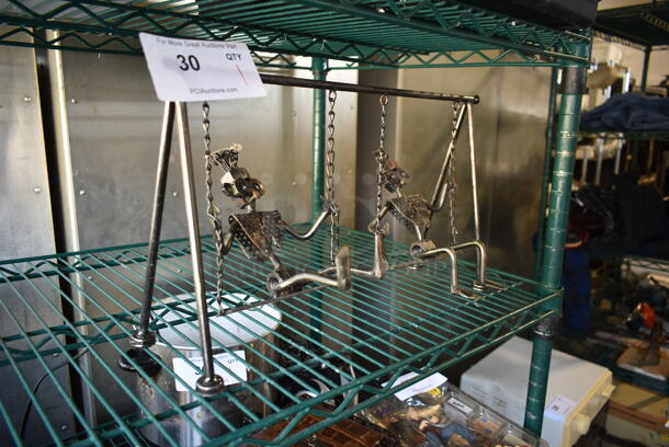 Metal Countertop Decoration of Swinging Monkeys. - Image 2 of 4
