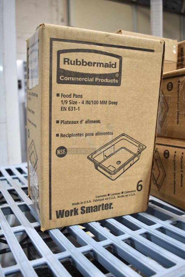 12 Boxes of 6 BRAND NEW! Rubbermaid FG201P00AMBR Amber Poly 1/9 Size Drop In Bins. 1/9x4. 12 Times Your Bid! - Image 3 of 7