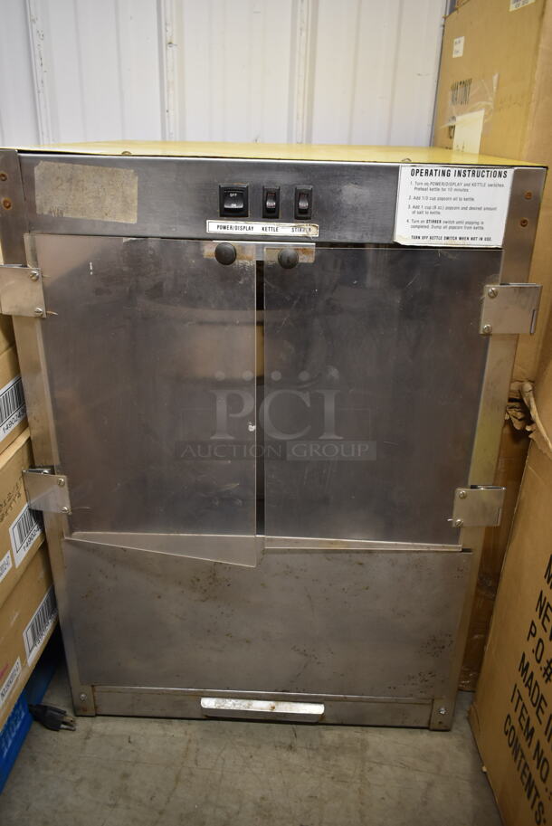 American Permanent Ware PC-1A Stainless Steel Commercial Countertop Popcorn Machine Merchandiser. 120 Volts, 1 Phase. Tested and Working! - Image 3 of 9