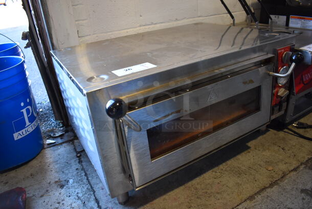 Avantco 177DPO18S Stainless Steel Commercial Countertop Electric Powered Single Deck Pizza Oven w/ Cooking Stone. 120 Volts, 1 Phase. 28x23x16 - Image 2 of 7