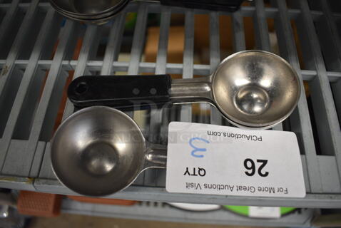 3 Stainless Steel Scoops. 7". 3 Times Your Bid!