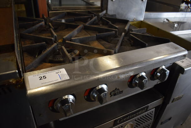 Star Stainless Steel Commercial Countertop Natural Gas Powered 4 Burner Range. 24x28x12 - Image 5 of 5