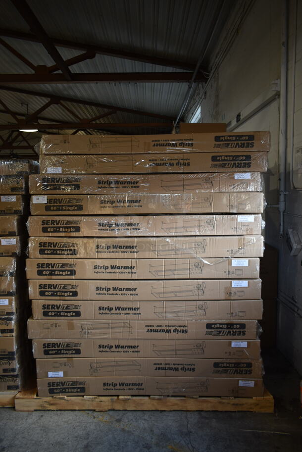 PALLET LOT of 50 BRAND NEW SCRATCH AND DENT! ServIt 423SWI60CP Stainless Steel Commercial 60" High Wattage Strip Warmer with Adjustable Infinite Controls and Cord. Stock Picture Used as Gallery. 50 Times Your Bid! - Image 2 of 7