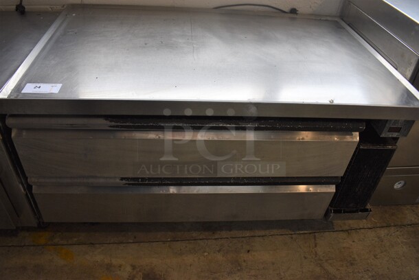 Silver King Model SKRCB50H Stainless Steel Commercial 2 Drawer Chef Base on Commercial Casters. 115 Volts, 1 Phase. 50.5x31x26. Tested and Working! - Image 2 of 8