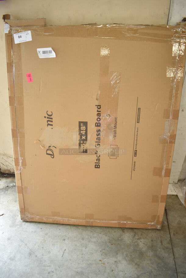 BRAND NEW SCRATCH AND DENT! Dynamic by 360 Office Furniture 48" x 36" Frameless Wall-Mount Black Glass Dry Erase Board - Image 2 of 4