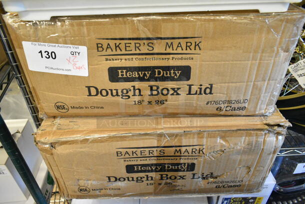 2 Box of 6 BRAND NEW SCRATCH AND DENT! 176DB1826LID Baker's Lane 18" x 26" White Heavy-Duty Polypropylene Dough Proofing Box Lid. 2 Times Your Bid!  - Image 2 of 6