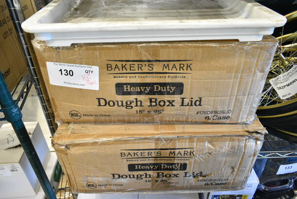 2 Box of 6 BRAND NEW SCRATCH AND DENT! 176DB1826LID Baker's Lane 18" x 26" White Heavy-Duty Polypropylene Dough Proofing Box Lid. 2 Times Your Bid!  - Image 3 of 6