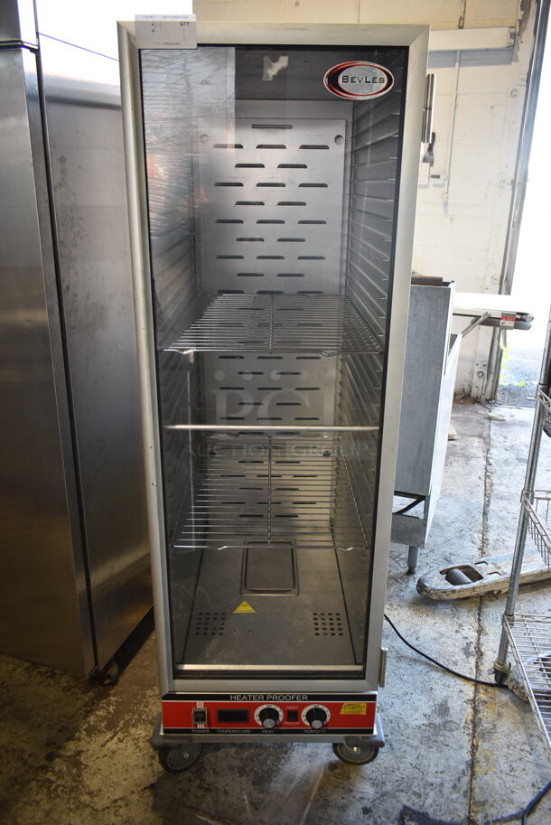2019 Bevles HPC-6836 Metal Commercial Single Door Reach In Heated Holding Cabinet on Commercial Casters. 120 Volts, 1 Phase. Tested and Working!