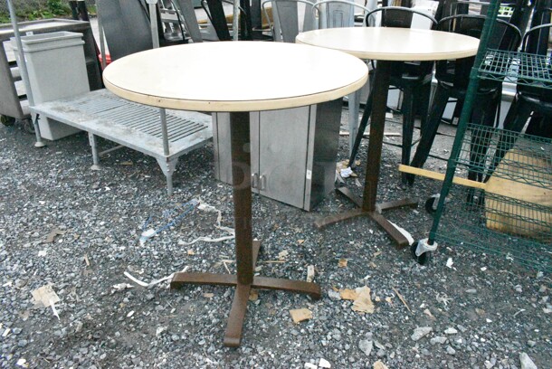 2 Bar Height Table on Brown Metal Table Base. 2 Times Your Bid! - Image 3 of 9