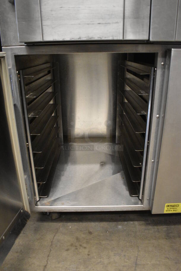 Hobart HO300E Stainless Steel Commercial Floor Style Electric Powered Mini Rotating Rack Oven on HPC800 2 Door Proofer w/ Commercial Casters. 208 Volts, 3 Phase. 48x37x81 - Image 7 of 8