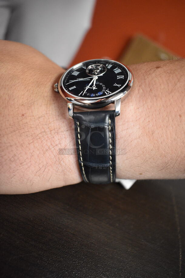 BRAND NEW IN BOX! LIMITED EDITION Frederique Constant Automatic Men's Blue FC-810MCN3S6 Slimline Monolithic Watch w/ Alligator Band - Image 2 of 10