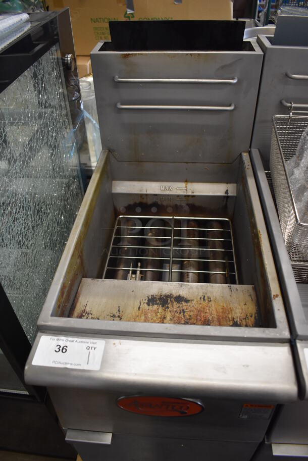 2021 Avantco FF400-P Stainless Steel Commercial Floor Style Propane Gas Powered Deep Fat Fryer w/ 2 Metal Fry Baskets. 120,000 BTU. 15.5x30x46 - Image 6 of 8