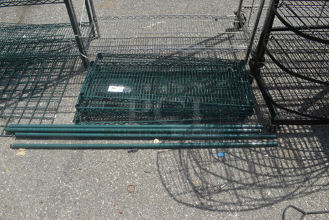 Disassembled 4 Tier Metro Shelf with 4 Poles