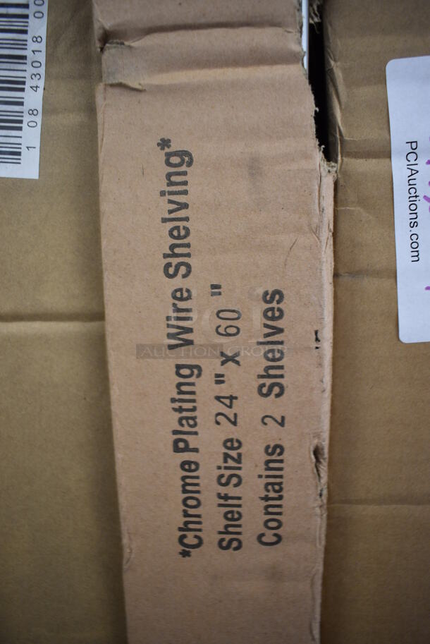 ALL ONE MONEY! Lot of 2 BRAND NEW IN BOX! Advance Tabco Chrome Finish Wire Shelves. 60x24x1.5 - Image 3 of 4