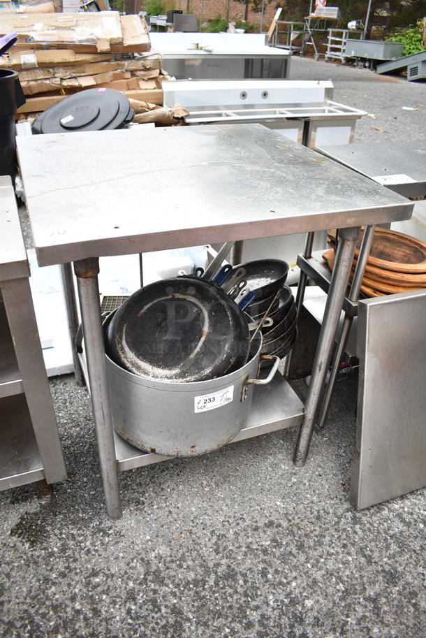 Stainless Steel Table w/ Metal Under Shelf. Does Not Include Contents.  - Image 1 of 3