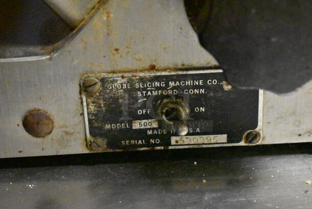 Globe 500 Stainless Steel Commercial Countertop Automatic Meat Slicer w/ Blade Sharpener. 115 Volts, 1 Phase. Tested and Working! (kitchen #2) - Image 7 of 8