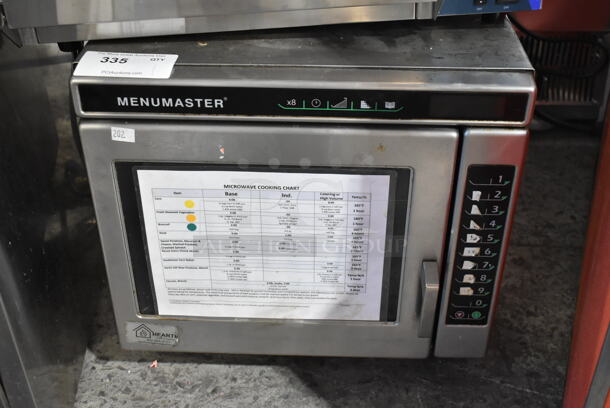 2015 Menumaster MRC30S2 Stainless Steel Commercial Countertop Microwave Oven. 208/240 Volts, 1 Phase.