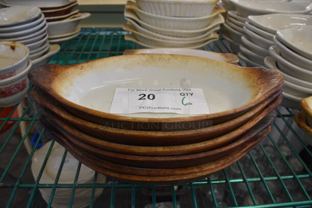 6 White Ceramic Single Serving Casserole Dishes. 10.5x5.5x1.5. 6 Times Your Bid!