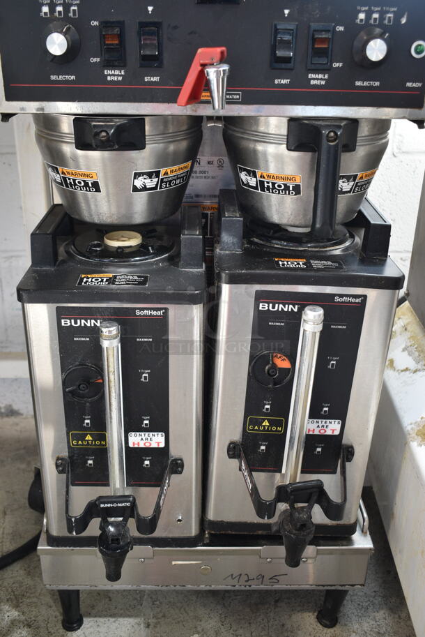 Bunn DUAL SH Stainless Steel Commercial Countertop Double Coffee Machine w/ Hot Water Dispenser, 2 Satellite Servers and 2 Metal Brew Baskets. 120/240 Volts, 1 Phase. - Image 2 of 8