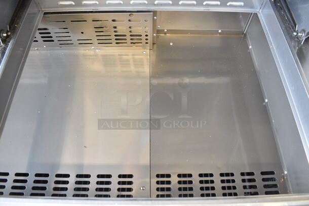 Turbo Air MST-60-24 Stainless Steel Commercial Sandwich Salad Prep Table Bain Marie Mega Top on Commercial Casters. 115 Volts, 1 Phase. Tested and Powers On But Does Not Get Cold - Image 4 of 7