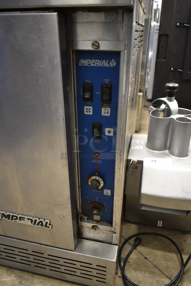 Imperial Stainless Steel Commercial Natural Gas Powered Full Size Convection Oven w/ View Through Door, Solid Door, Metal Oven Racks and Thermostatic Controls. - Image 3 of 5