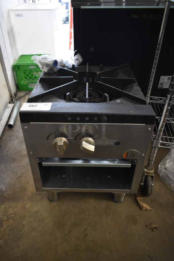 BRAND NEW SCRATCH AND DENT! Cooking Performance Group CPG 351CPGSP18L Stainless Steel Commercial Countertop Propane Gas Powered Single Burner Stock Pot Range. 80,000 BTU. - Image 2 of 7