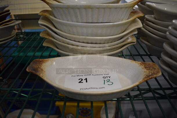 13 White Ceramic Single Serving Casserole Dishes. 9x4.5x1.5. 13 Times Your Bid!