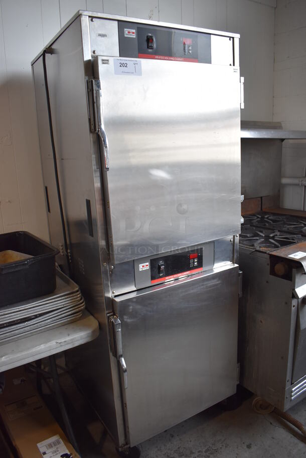 Carter Hoffmann Stainless Steel Commercial 2 Half Size Reach In Heated Holding Cabinet on Commercial Casters. 26.5x33x72. Tested and Working! - Image 3 of 11