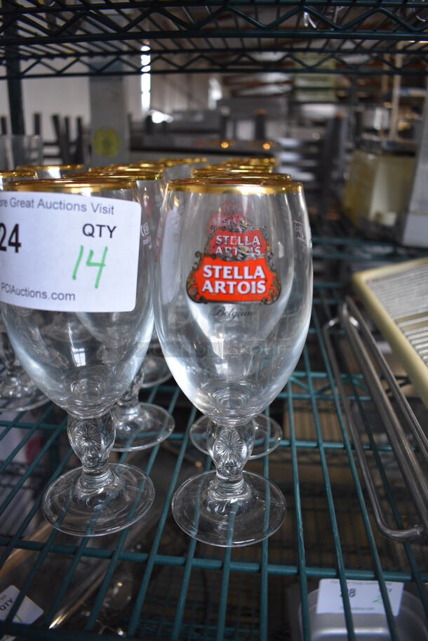 14 Stella Artois Beer / Wine Glasses. 3x3x7.5. 14 Times Your Bid!