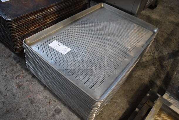 19 Metal Perforated Full Size Baking Pans. 18x26x1. 19 Times Your Bid! - Image 2 of 3