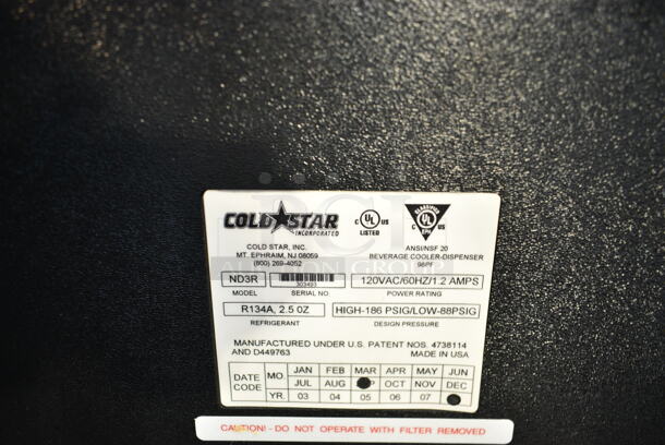 ColdStar ND3R Metal Countertop Dairy Dispenser. 120 Volts, 1 Phase. Tested and Working! - Image 6 of 6