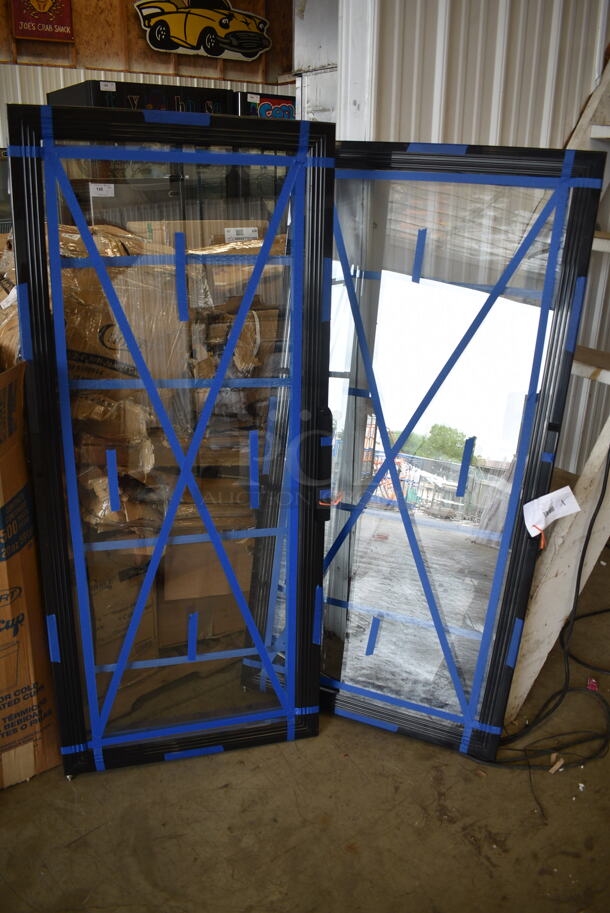 2 BRAND NEW SCRATCH AND DENT! Items; Avantco 17810094 Black Left-Hinged Glass Door for GDC-23-HC, Avantco 17811467 Black Left-Hinged Glass Door for GDC-15-HC. 2 Times Your Bid! - Image 1 of 5