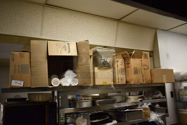 ALL ONE MONEY! Three Shelf Lot of Various Items Including Paper Products. (kitchen #2) - Image 1 of 5