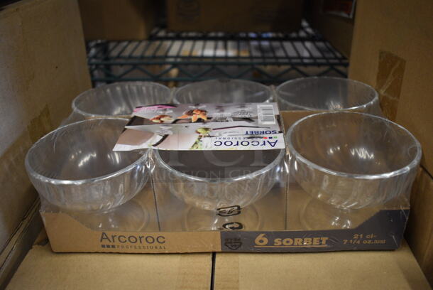 24 BRAND NEW IN BOX! Arcoroc Sorbet Glasses. 4x4x3. 24 Times Your Bid!