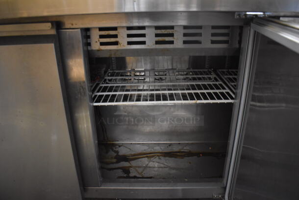 Avantco 178SCLM3 Stainless Steel Commercial Sandwich Salad Prep Table Bain Marie Mega Top on Commercial Casters. 115 Volts, 1 Phase. 70.5x37x47. Tested and Powers On But Temps at 46 Degrees - Image 5 of 9